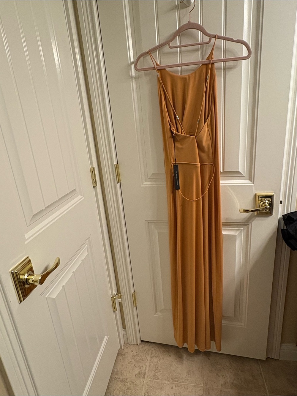 Francisco Costa x Calvin Klein NWT Terra Cotta Clay Slip Maxi Dress 10 90s Style - Picture 2 of 9